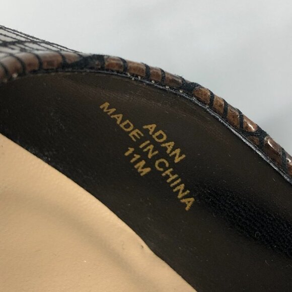 J. Renee leather & suede - Adan black & brown gold heeled pointed pumps size 11M - Picture 9 of 16